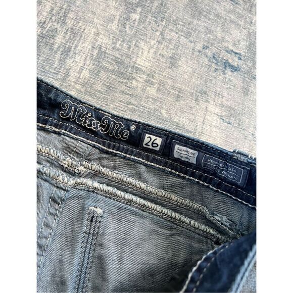 Miss Me Signature Skinny Rhinestone Sequin Jeans Size 26 x 30 - Picture 4 of 8